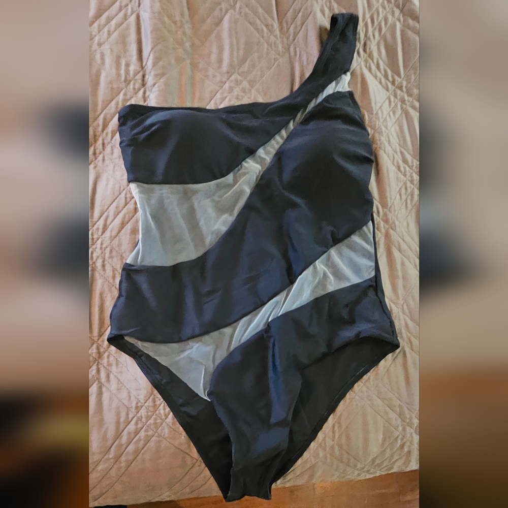 Black One Shoulder One Piece